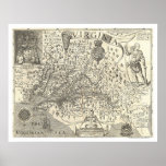 Virginia John Smith Map 1624 Poster