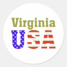 Virginia USA! Round Stickers