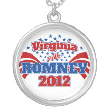 Virginia with Romney 2012 Personalized Necklace