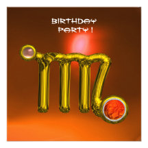 VIRGO AGATE, bright yellow orange grey Invitations