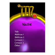 VIRGO MONOGRAM alexandrite agate purple yellow Business Card Template
