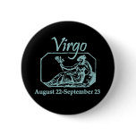 Virgo Teal Button
