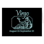 Virgo Teal Greeting Card