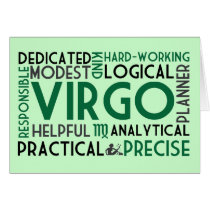 Virgo Word Collage Card