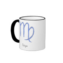 Virgo. Zodiac Astrological Sign. Blue. Mug