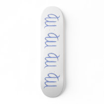 Virgo. Zodiac Astrological Sign. Blue. Skate Deck