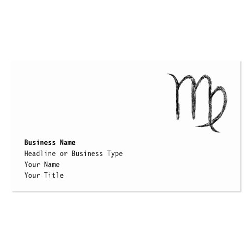 Virgo. Zodiac Astrological Sign. Business Card Template