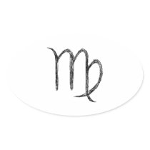 Virgo. Zodiac Astrological Sign. Oval Sticker