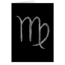 Virgo. Zodiac Astrology Sign. Black. Greeting Cards
