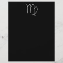 Virgo. Zodiac Astrology Sign. Black. Full Colour Flyer