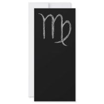 Virgo. Zodiac Astrology Sign. Black. Rack Card