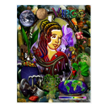 Virgo Zodiac Characteristic Elements Postcard