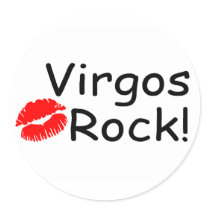 Virgos Rock Round Stickers