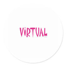 Virtual Pink Round Sticker