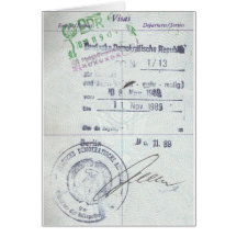 Visa & Entry Stamps from Communist East Germany Greeting Cards