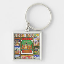 Vishnu in the centre of his ten avatars, Jaipur, R Keychain