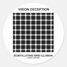 Vision Deception Scintillating Grid Illusion Round Sticker