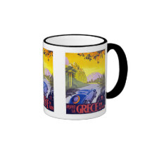 Visit Greece By Car - Vintage Travel Coffee Mugs