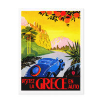 Visit Greece ~ Vintage Automobile Travel Ad Postcards