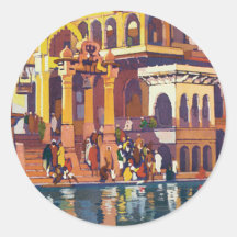 Visit India ~ Muttra Round Sticker