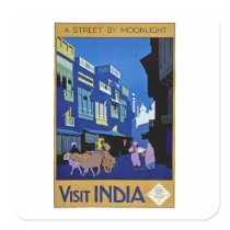 Visit India Vintage Travel Art Sticker