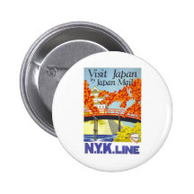 Visit Japan Vintage Travel Art Pin