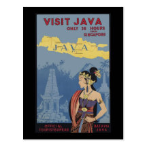 Visit Java Only 36 hours from Singapore Postcard