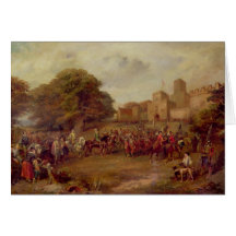 Visit of James I to Houghton Tower Greeting Card