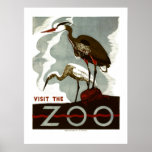 Visit the Zoo - WPA Poster -
