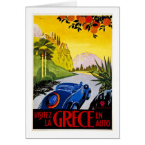 Visitez La Grece En Auto - Vintage Travel Poster Cards