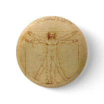 Vitruvian Man by Leonardo da Vinci Button