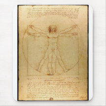 Vitruvian Man by Leonardo da Vinci Mousepads