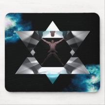 Vitruvian Merkaba Mousepads