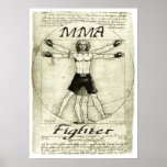 Vitruvian MMA Man Poster