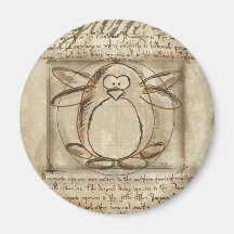 Vitruvian Penguin Magnet