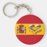 Viva Espana Spain Coat of Arms Heart Keychain