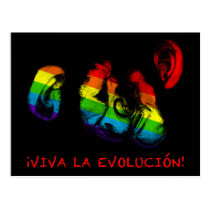 viva la evolucion! rainbow chimps postcards