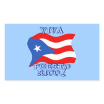 Viva Puerto Rico with Puerto Rican Flag Rectangle Sticker