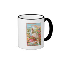 Vivid Flowers and a Cockateil Mugs
