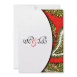 Vivid Red Paisley Wedding Invitation