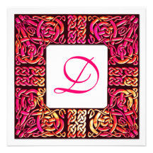 Vivid Rose Celtic Knotwork Wedding Invitation
