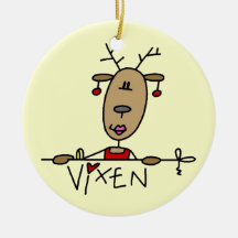 Vixen Reindeer Christmas Tshirts and Gifts Christmas Tree Ornament