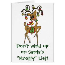 Vixen / Santa's "Knotty" List Greeting Cards