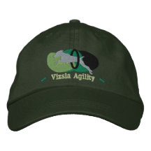 Vizsla Agility Tire Jump Hat (Green) Embroidered Hat