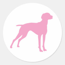 Vizsla Dog Silhouette (pink) Sticker