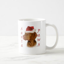 Vizsla Santa Paws Mugs
