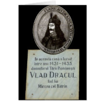 Vlad Draculeala and memorial at Bran Greeting Card