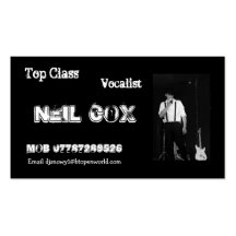 Vocalist Neil Cox Business Card Templates