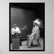 Voice Recording of a Blackfoot Indian 1909 Print
