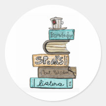 vol25- knowledge speaks round stickers